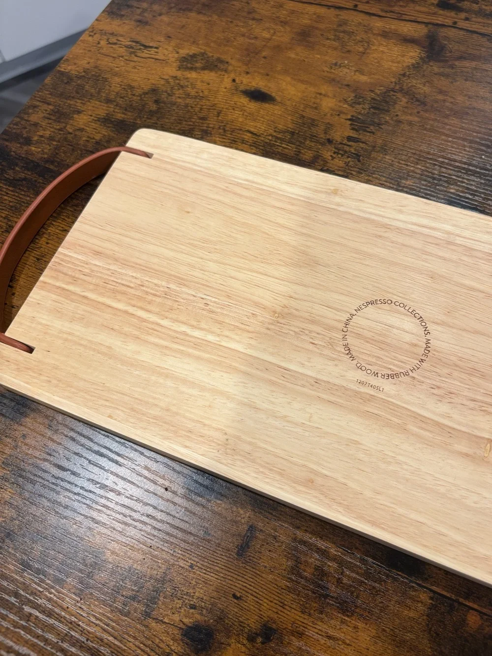 Nespresso wooden serving